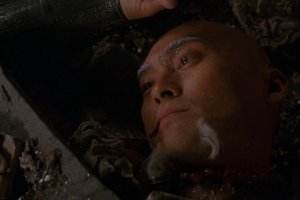 The great Ra's al Ghul, defeated by some... falling debris...